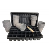 Complete Seed Starter Kit - Trays, 40 Cell Inserts, Pots & Labels